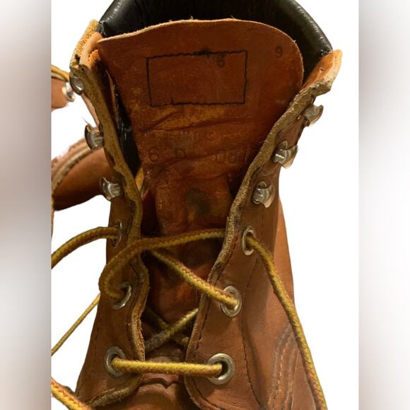 Red Wing Leather Work Boots Vintage Supersole Steel Toe 90s Size 6 D - Picture 6 of 9